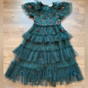 Ivy City Co Amelie Green Tiered Kids Dress